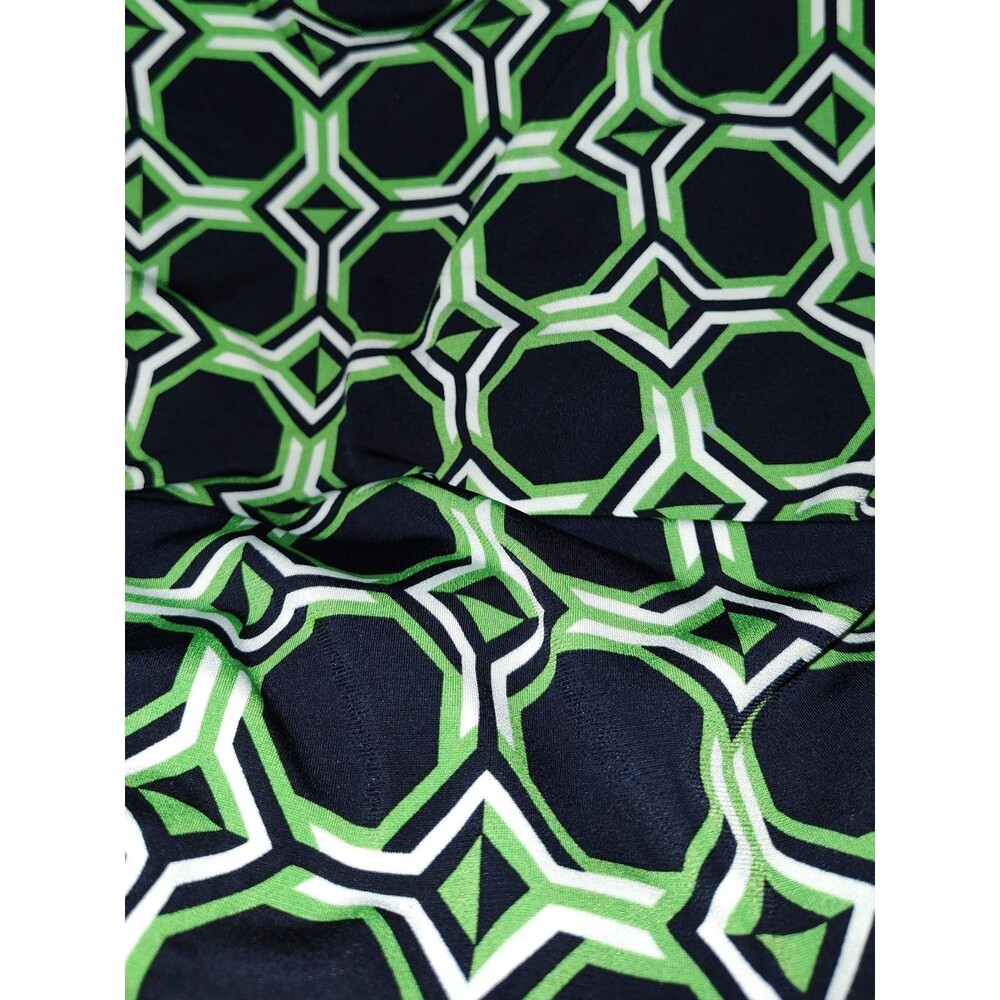 Liz Claiborne Black & Green Wrap Midi Dress with Belt Tie - size L - Picture 5 of 5